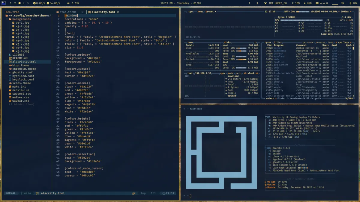 Van Gogh theme screenshot